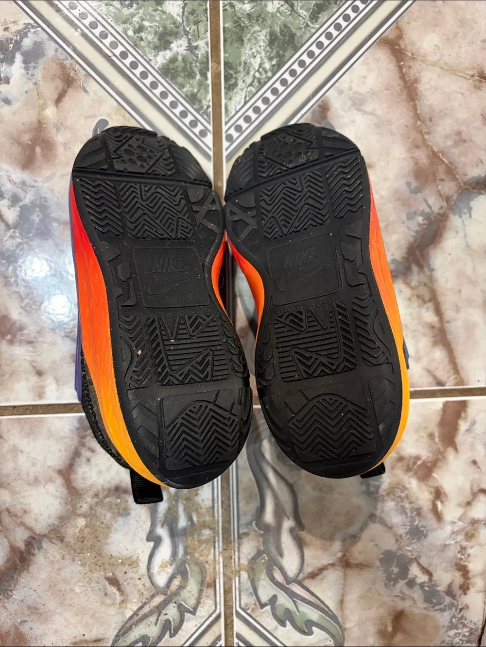 Nike Kids Black Sneakers with Blue Purple and Red Accents